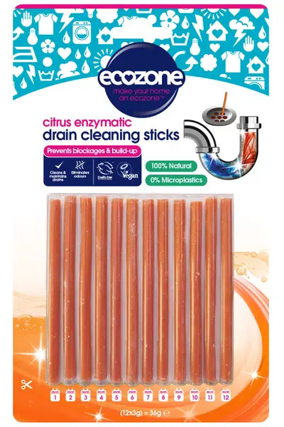 Citrus Drain Cleaning Sticks x 12 Sticks (Ecozone) - Image 2