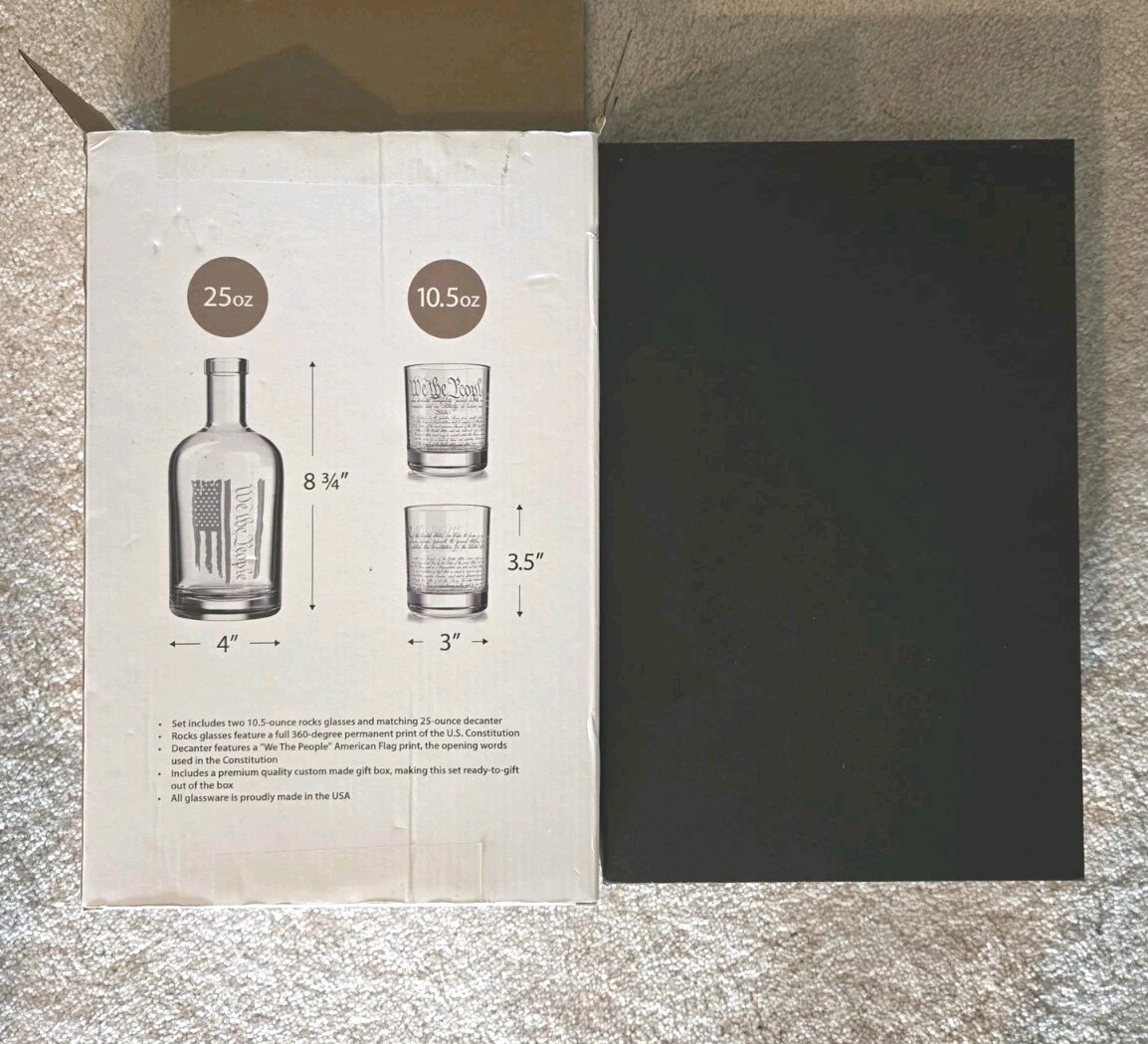 New Whiskey Decanter Set 250 Yr We The People Old Southern Brass 