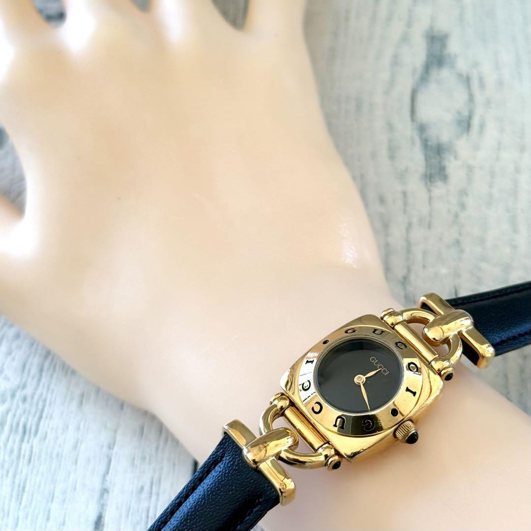 Gucci 6300L Watch Gold Black, Battery Replaced, Genuine