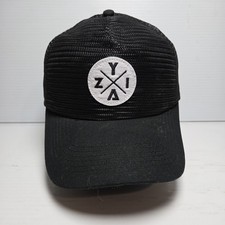 ZYIA Active Unisex Logo Patch Black Mesh Trucker Style Ball Cap Hat
