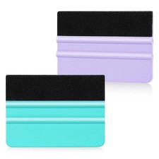 2 Pcs Squeegee for Vinyl Plastic Black Felt Edge Wrap Scraper for Car Automotive