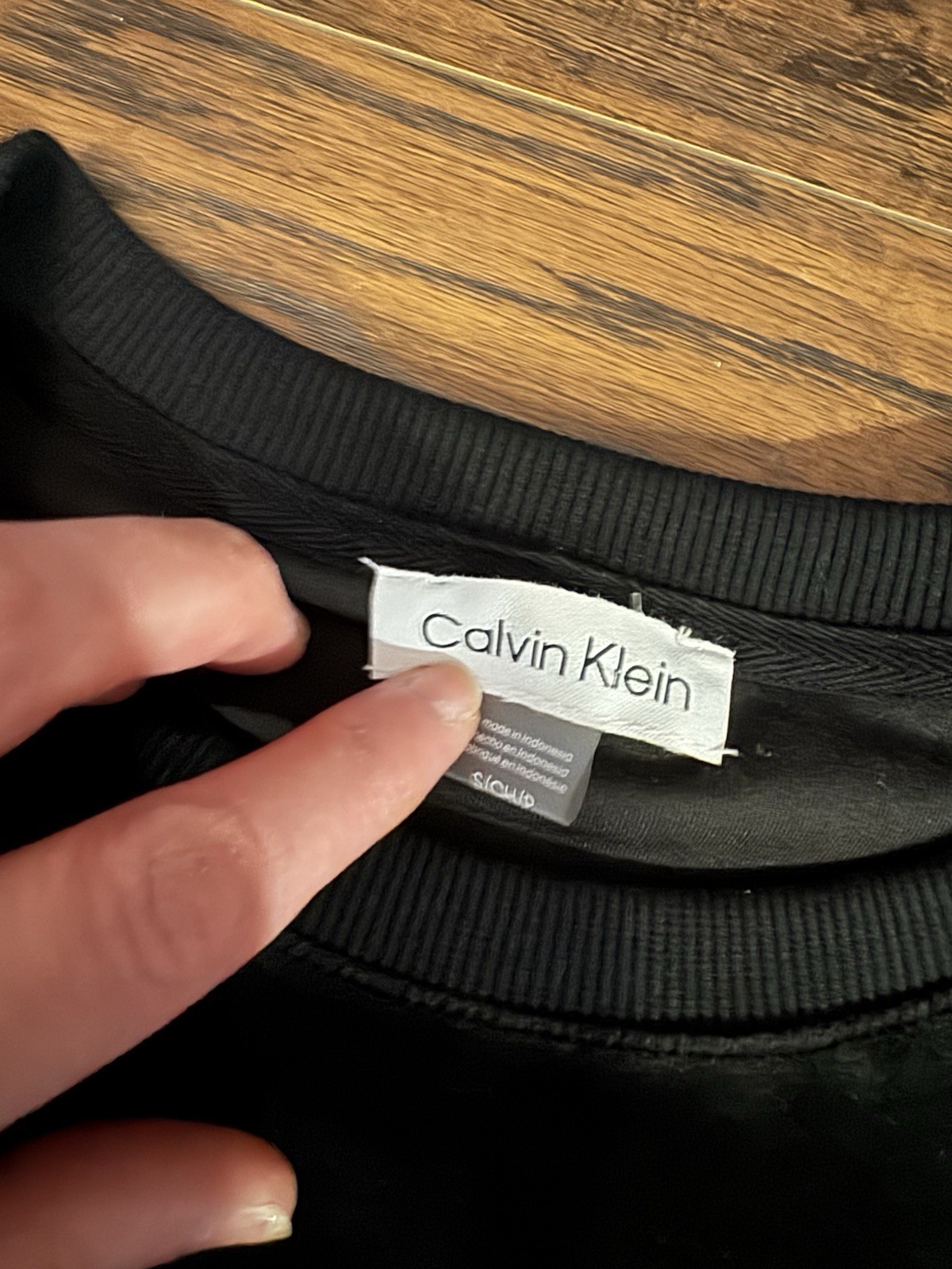 Calvin Klein Black Velour Velvet Black Embellished T-Shirt Dress NWT Size Small thumbnail 5