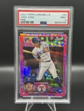 🔥🔥 2023 Topps Chrome Logofractor Josh Jung /199 Pink Rookie RC PSA 9 🔥🔥