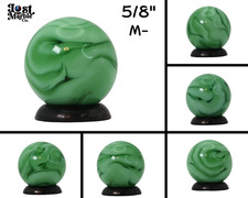 5/8" Swirl Marble Clear Base w/ Green Ribbons NM
