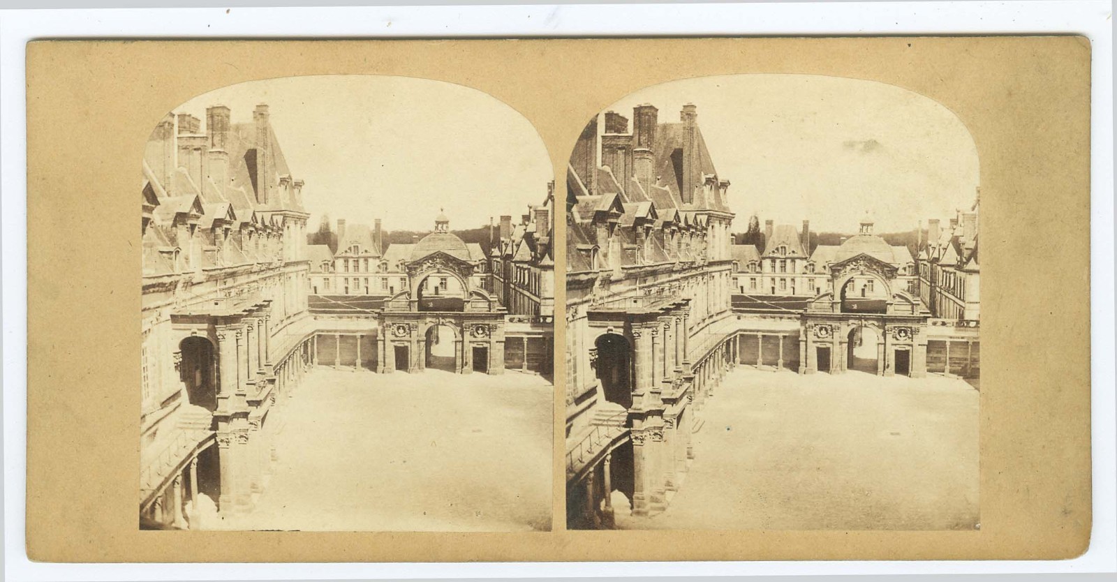 D1382~ FRANCE – Fontainebleau c.1860 Albumen Stereoview
