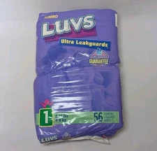Luvs Vintage 2002 Size 1 Barney Diapers Ultra Leakguards SEALED New 56 Vtg Rare