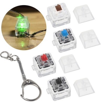 Mechanical Keyboard Cherry MX Tester Lightless Transparent Keys Keychain