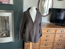 Oska Jacket Size 4 UK 16 18 Brown Boiled Wool Coat Moessmer Boxy Lagenlook