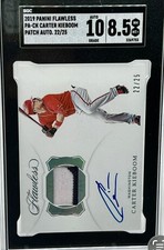 sports card singles graded Carter Kieboom 2019 Flawless Patch Auto 22/25