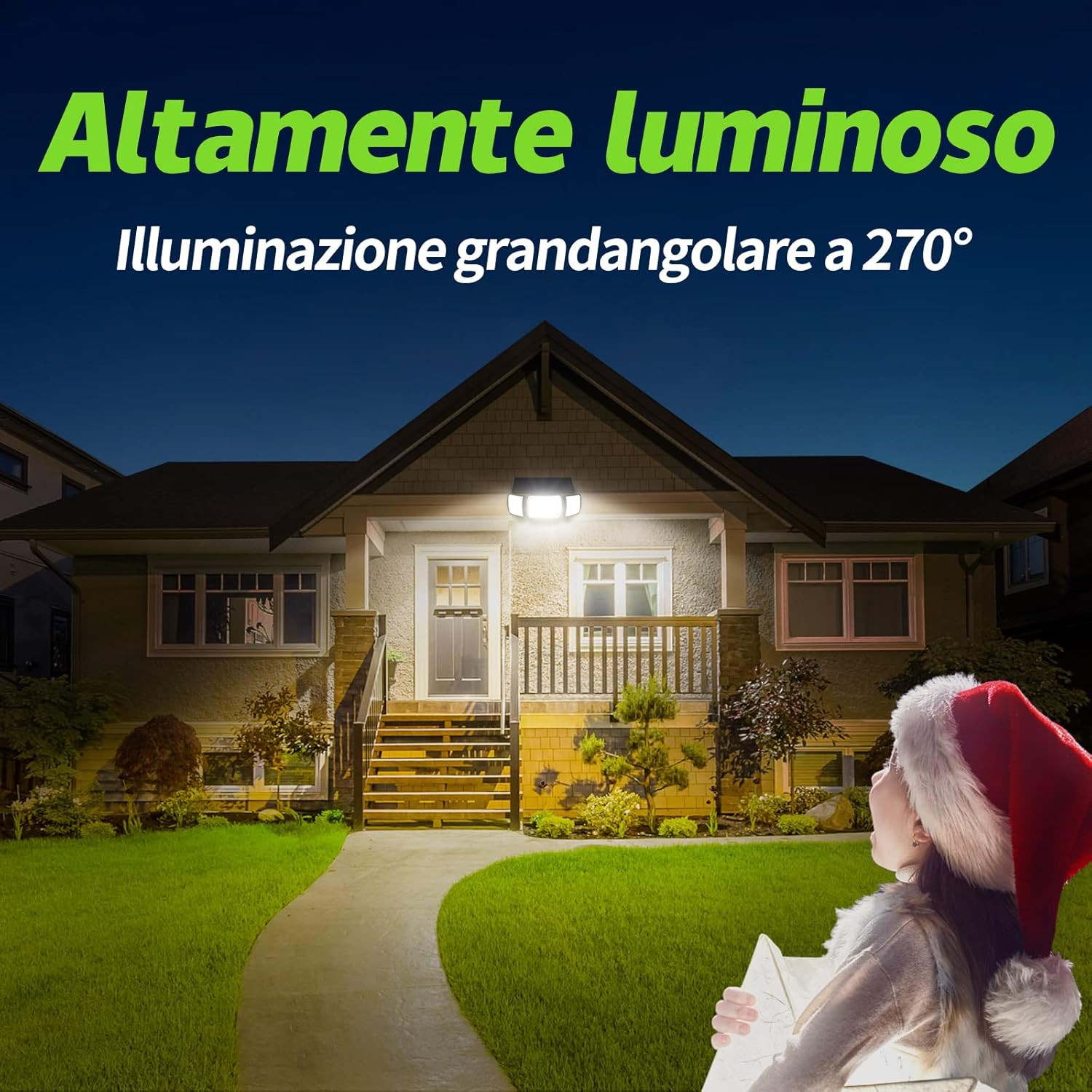 Faretto Led Da Esterno Solare 6000Mah Faretti Solari 108 LED 1200LM Faro Led Est - 2