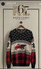 Vintage Polo Ralph Lauren Christmas Holiday Truck Carlton Sweater 1992  Large OG