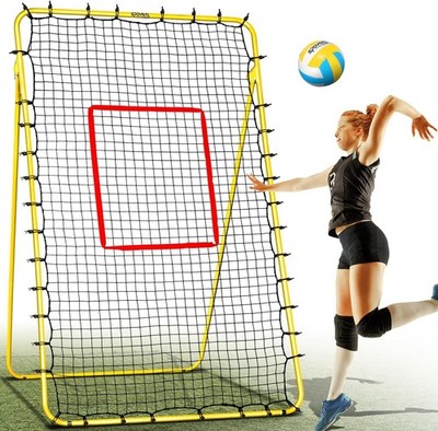 7x4FT Adjustable Volleyball Rebounder Net 5 Angles Soccer Training Equipment