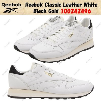Reebok Classic Leather Weiß Schwarz Gold 100242496 Herren Gr.