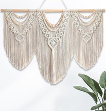 Gliterra Large Macrame Wall Hanging Handmade Boho Tapestry 43"x32" - Wall Art De