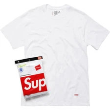Supreme x Hanes Tagless Tees T-Shirt White Size Large (EACH) - BUY + FOR LESS