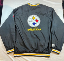 Mens XL Starter PRO LINE Pittsburgh Steelers Vintage NFL Crewneck Windbreak 90s