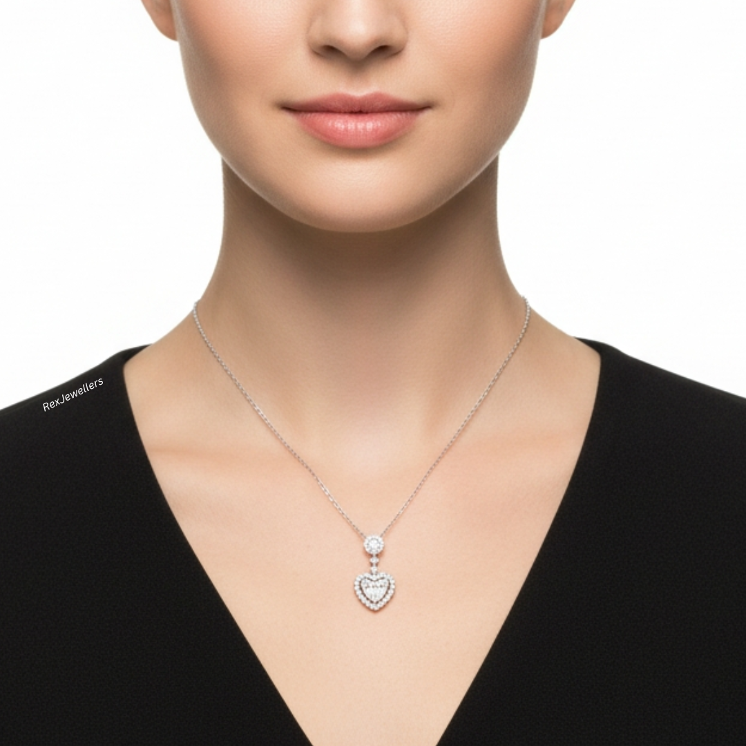 Heart Pendant Necklace For Girlfriend Womens Jewellery Gift