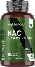 NAC N-Acetyl-Cysteine 600mg - 180 Capsules (6 Months Supply) - 1 per Day - Vegan