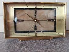 MidCentury Metamec Brass Mantel Clock  Electric 1950s Tested Works Great No Lead