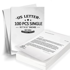 100 Sheets Thermal Printer Paper 8.5 X 11 Inch US Letter Size Thermal Paper