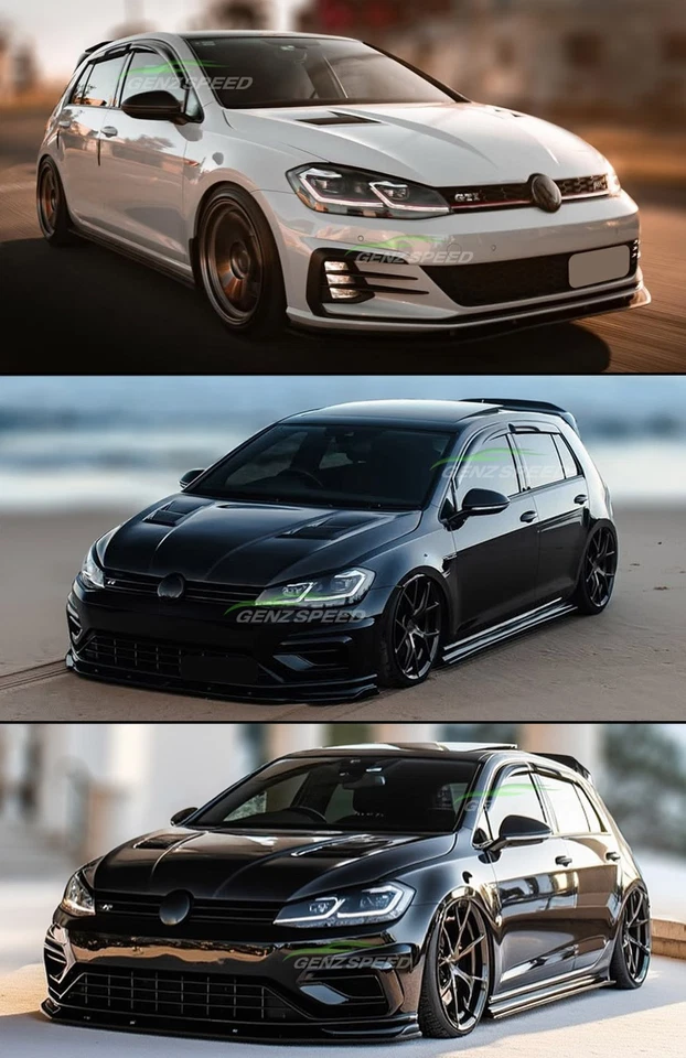 For 2015-2019 VW MK7 Golf7 R GTI Wavy Mugen Style Window Visors Rain Guards - Image 4 of 4