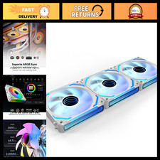 120mm RGB PC Case Fan with Infinity Mirror, 2000 RPM, PWM, 5V 3-PIN, White