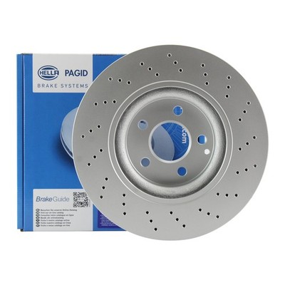 Hella Pagid 330mm Front Coated Cross Drilled Disc Brake Rotor For MB W211 R230