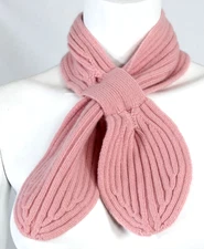ZIMMERMANN Cherry Blossom Pink Knit Cashmere Pull-Through Mini Neck Scarf O/S