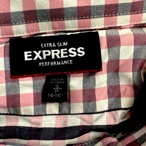 Express Shirt Mens Small Pink,Floral, Checkered Ex.Slim Fit Button Up LS Lot (3) - Picture 6 of 11