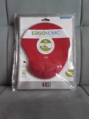Tapis de souris TnB avec repose poignet Ergo-Design Rouge Neuf - Photo 1/3