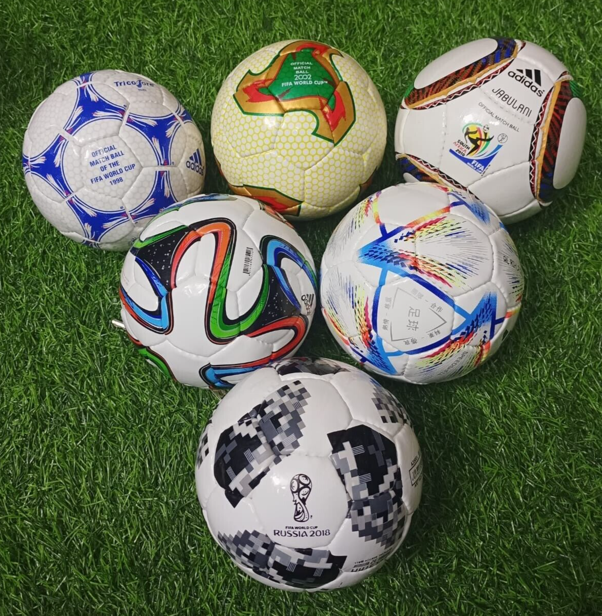 Adidas 6X Jabulani/Tricolor/Fevernova/Brazuca/Talstar/Rihla