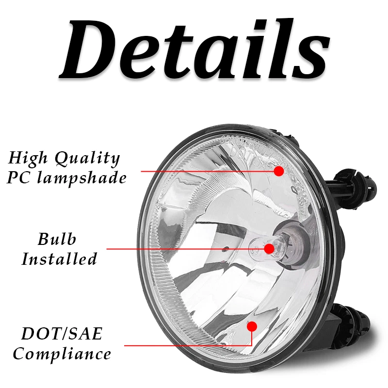雾灯适合 2007 - 2014 雪佛兰太浩雪崩郊区 GMC 育空带灯泡 — 第 4/4 张图片