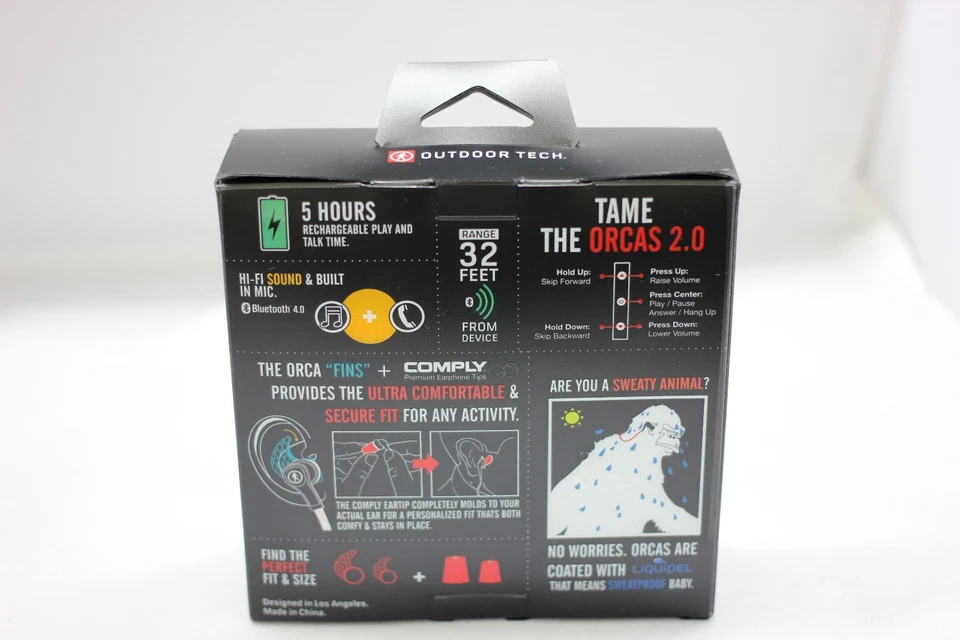 OUTDOOR TECH ORCAS 2.0 Bluetooth Ear-Buds Headphones | WHITE | OT5300-W - Image 3 of 3