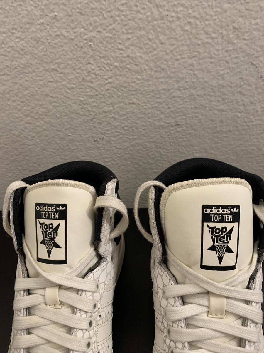 Adidas Top Ten Hi White Snakeskin S75134 Sneakers Men's Size Adidas Top Ten Hi White Snakeskin S75134 Sneakers Men's Size