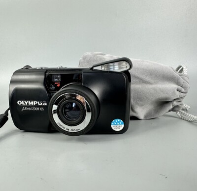 Olympus μmju / Zoom 105 analoge Kleinbildkamera Point & Shoot schwarz Mju - defekt