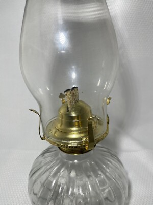 GOLDEN GLOBE Oil Lamp #4 Clear Top Ribbed Bulb Base Gold  Vintage Golden Globe Oil Lantern display picture 1