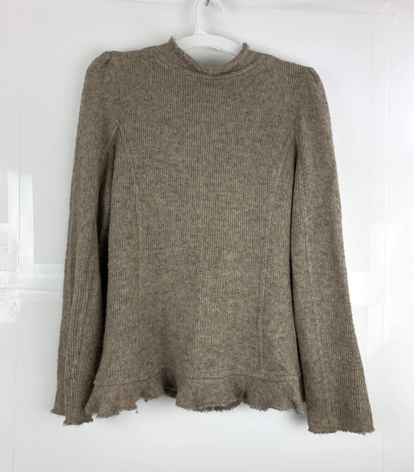 One Girl Who Crochet Sweater Beige Color Women's size L with 3 Front Buttons - Image 3 of 4