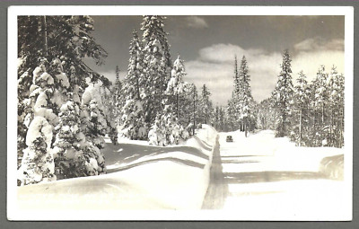 Vintage RP Postkarte Winterzeit auf dem U.S Highway über Donner Pass, Kalifornien.