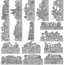 16 Style Flowers Warm Words Edger Metal Cutting Dies Scrapbooking Stencil Crafts