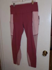 Active Life Womens Athletic Yoga Exercise Mauve w/ Rose Pants sz XL (NWT!) $89
