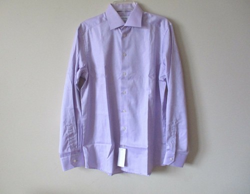 Chemise habillée homme Eton coupe contemporaine chevrons violet taille au choix 255€ neuve avec étiquette - Photo 4/20