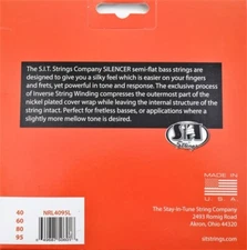 SIT Strings Silencers Semi Flat Comp Wound Extra Light 4 Bass Set NRL4095L