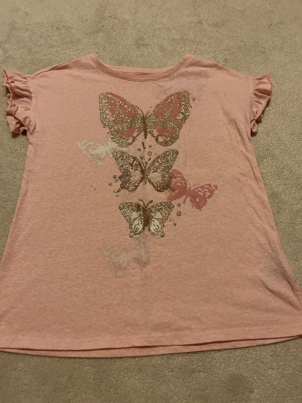 Girls pink butterfly shirt by Epic threads size large