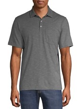 George Men's and Big Men's Fashion Jersey Polo Grey Flannel Stripe Size S
