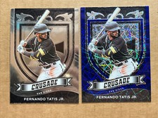 Fernando Tatis Jr. 2021 Chronicles Crusade Base & Blue Velocity parallel. Padres