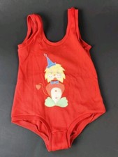 Vintage Toddler Girls sz 6 Little Funky Knits, Red Swim Bathing Suit Rare 