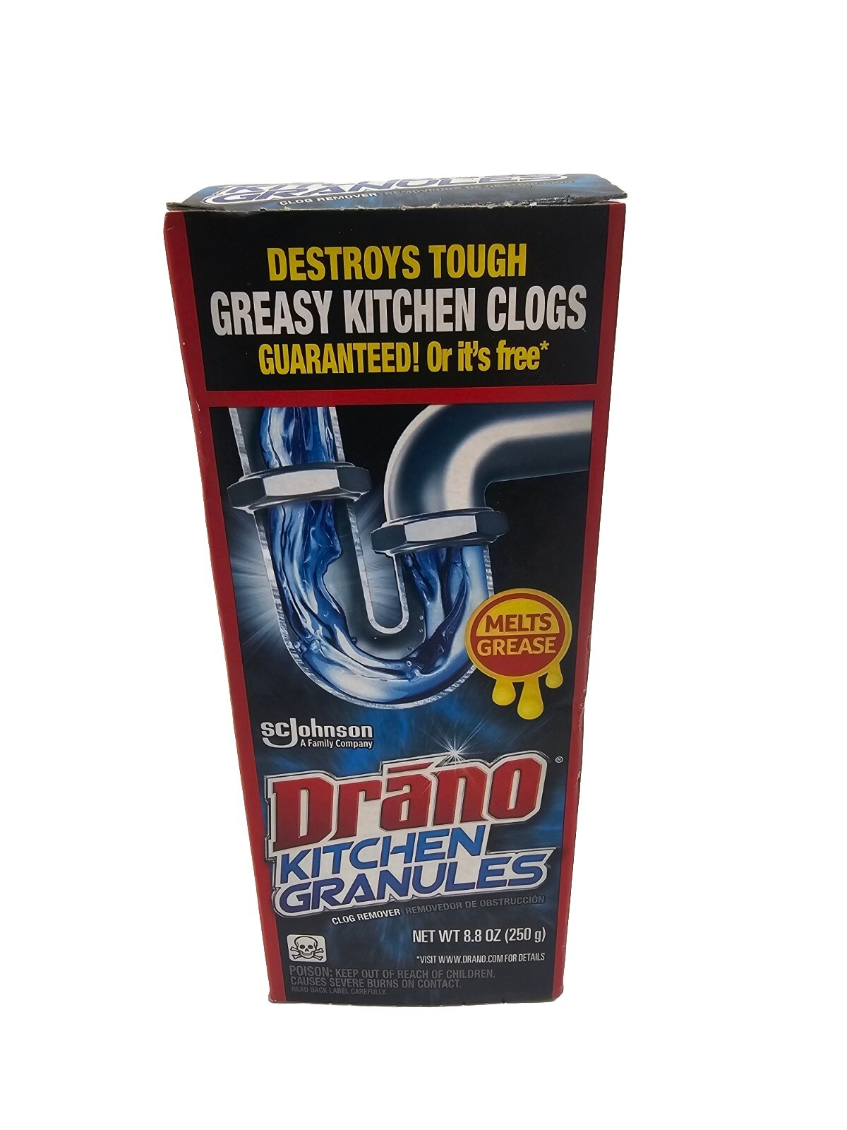Drano Kitchen Granules Clog Remover, Destroy Tough Clogs, 8.8 Oz Lot Of