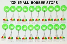 120 SMALL Fishing Rubber Float Bobber Stops Pitch Sinker size new USA colored