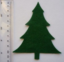 4 x ALBERO DI NATALE IN FELTRO VERDE FORME FUSTELLATE - per APPLIQUE/BUNTING/CARTOLINE 