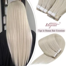 Tape in Hair Extensions Human Hair Brazilian Remy Straight Seamless Skin Weft